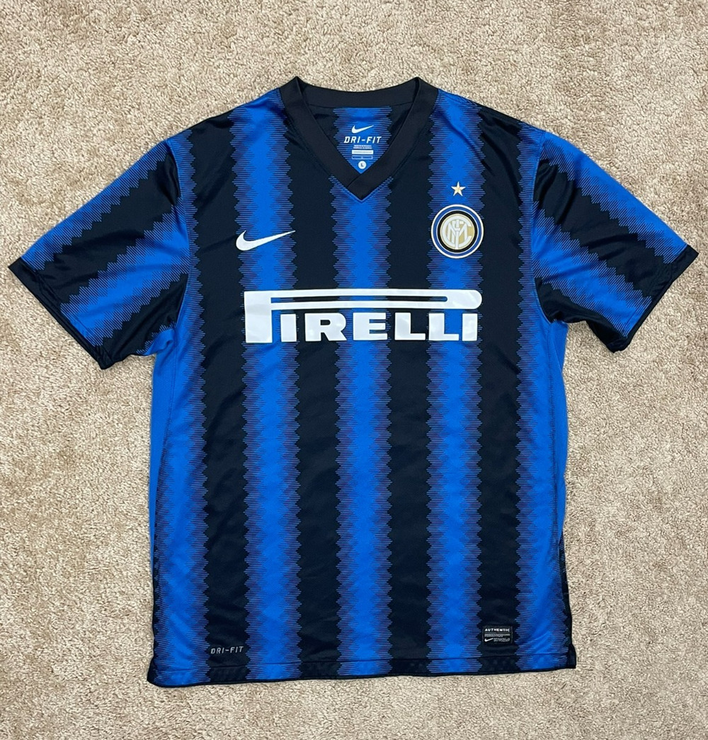 INTER MILAN 2010 2011 HOME FOOTBALL SHIRT SOCCER JERSEY SIZE L NIKE 382247-010